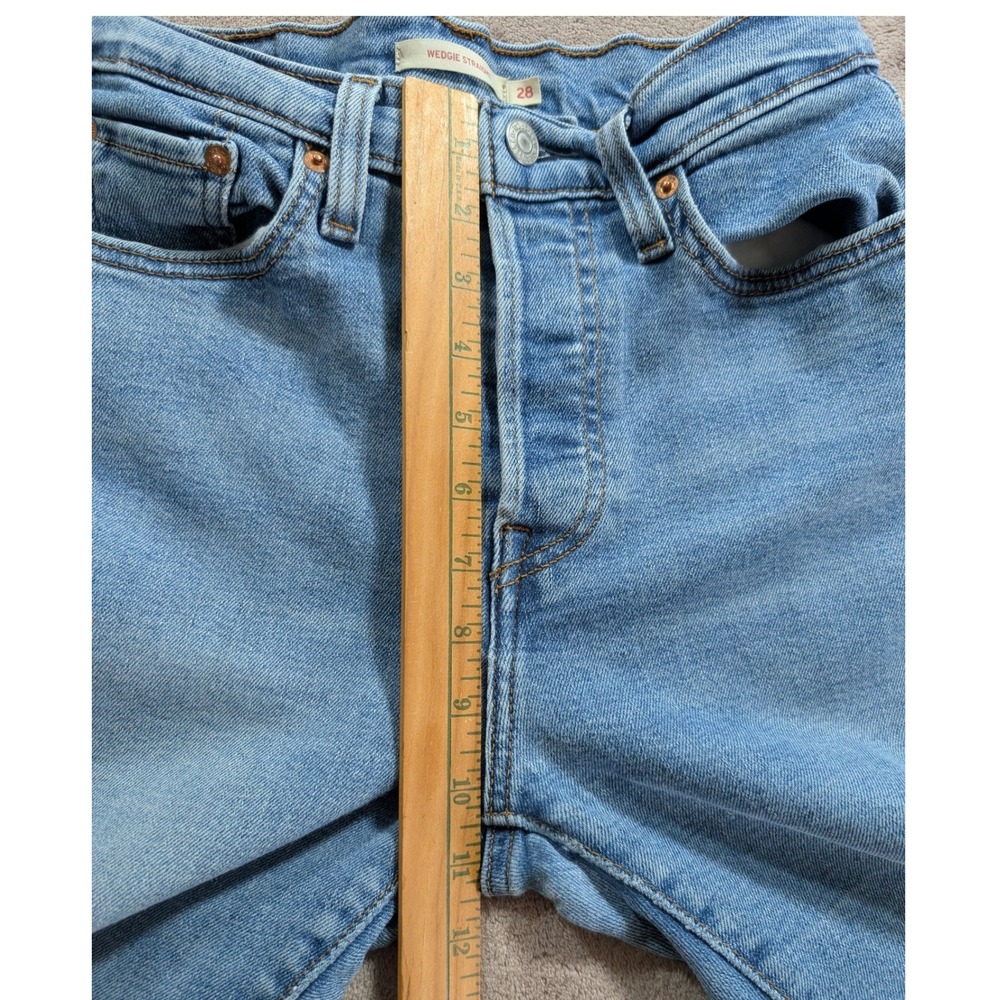 Levi's Wedgie Straight Jeans Womens 28 Blue High Rise Medium Wash Denim - Picture 4 of 11